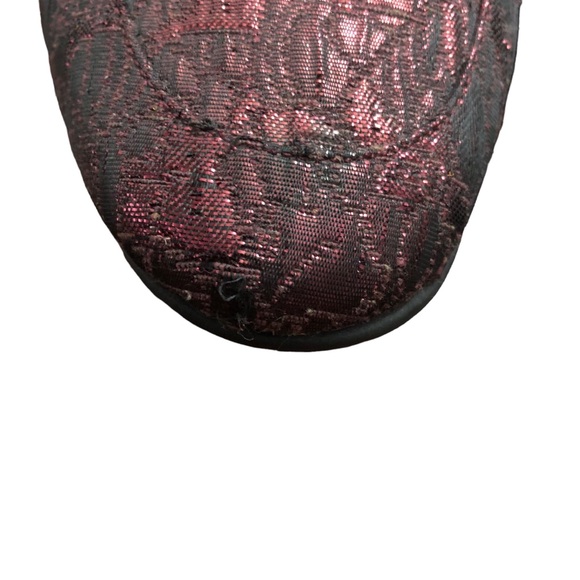 Circus by Sam Edelman Paulie Flats Shoes Slip on Mules Maroon Jacquard Size 8.5 - Picture 11 of 13